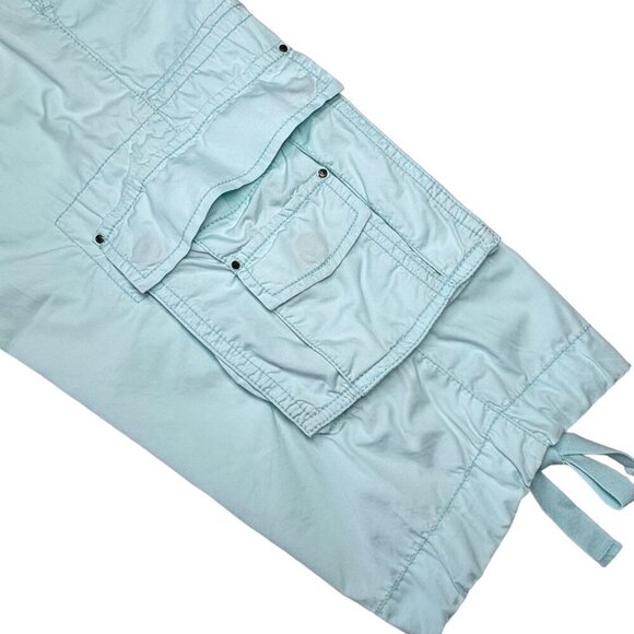 VTG Y2K Twill Twenty Two Cargo Shorts Sz. 26 Blue Cotton Low Rise Pockets Beach - Picture 9 of 12